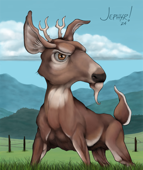  'Young Buck'' &mdash; Digital Painting - Copyright 2024 - Jephyr - All Rights Reserved - NOAI NO AI